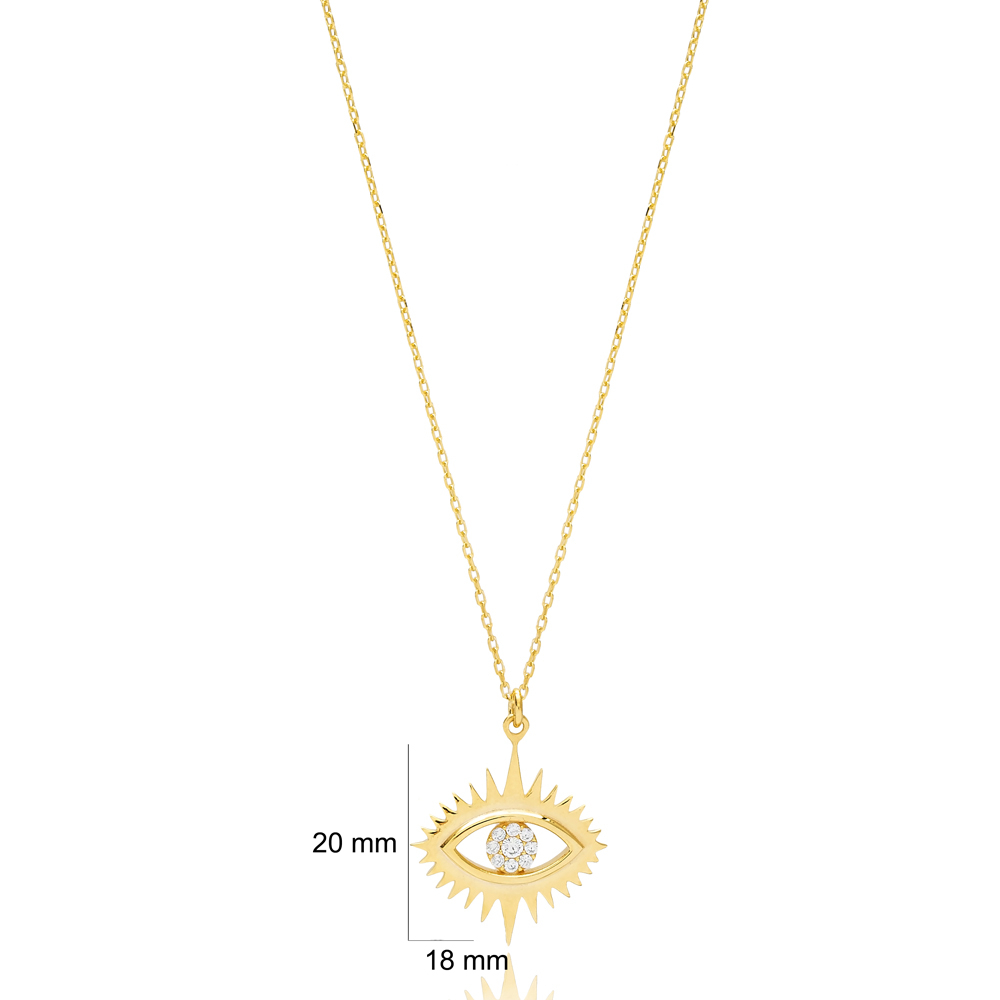 Turkish Evil Eye Shape Charm Necklace Pendant