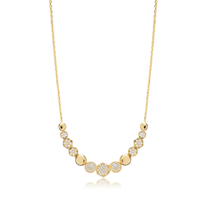 8 mm Round Design Turkish Silver Necklace