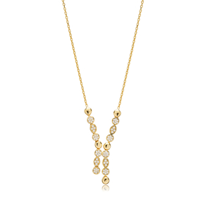 Elegant Y Design CZ Wholesale Necklace