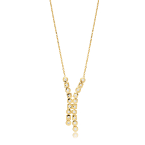 Rectangle and Round Y Charm Silver Jewelry