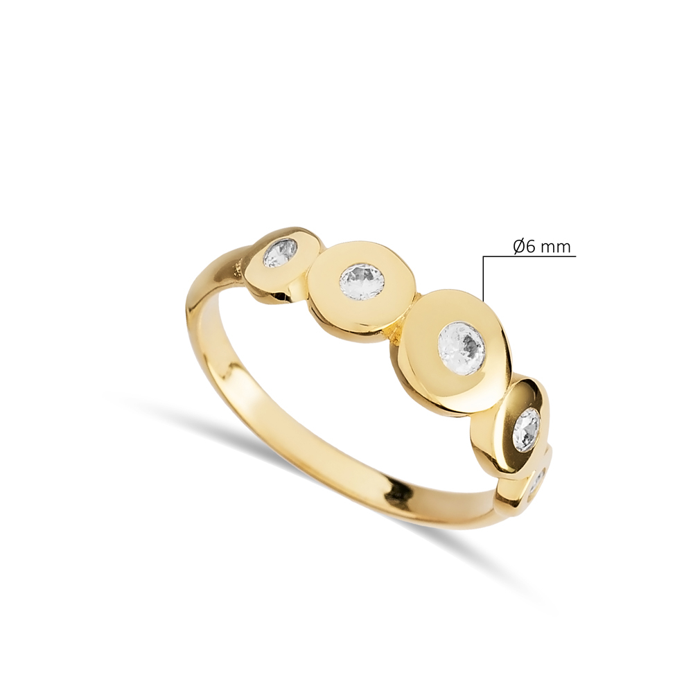 Round Shape Band Ring CZ Stone Jewelry