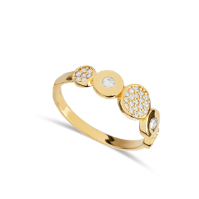 Round Design CZ Stone Band Ring Jewelry