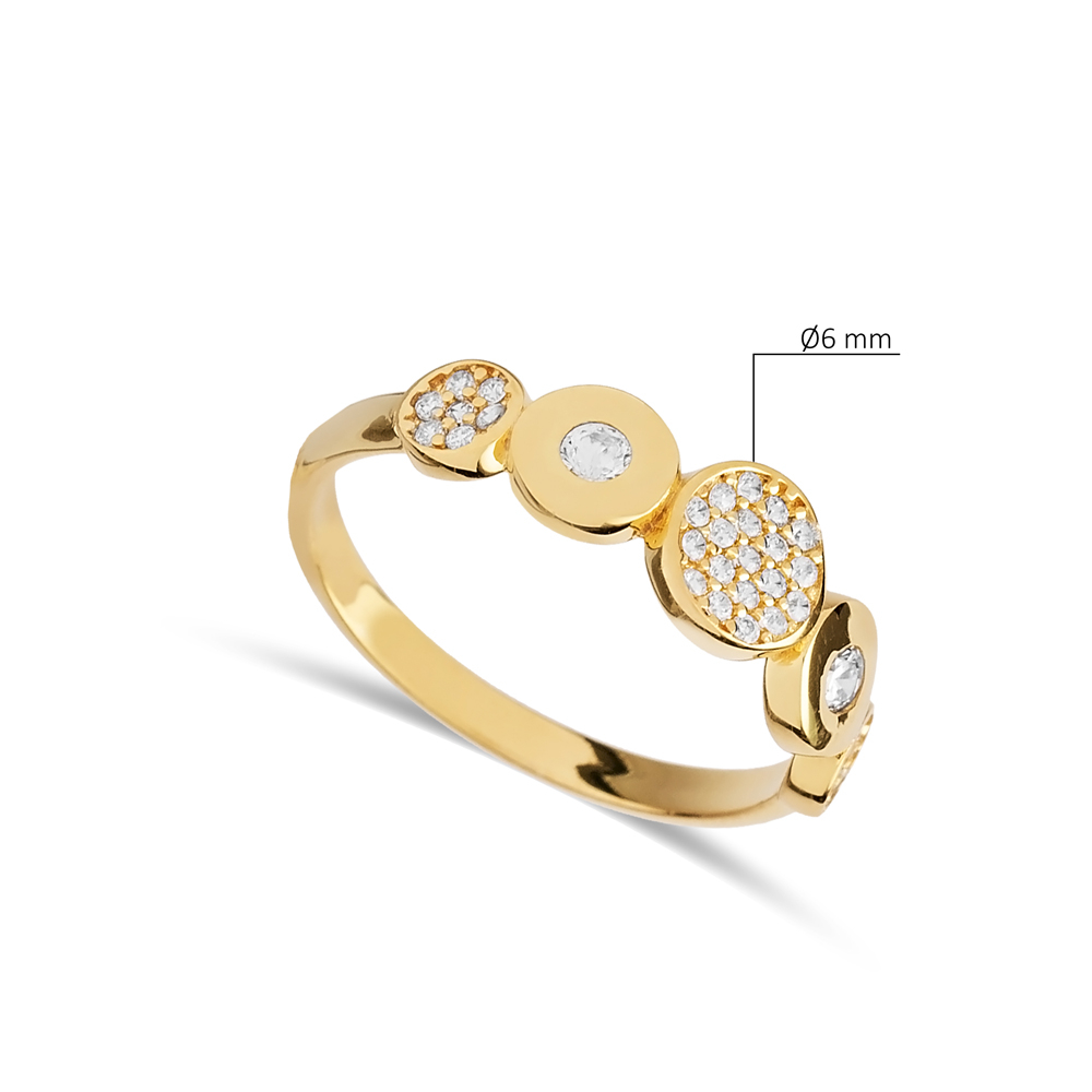 Round Design CZ Stone Band Ring Jewelry