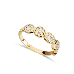 Round Shape CZ Stone Band Ring Jewelry