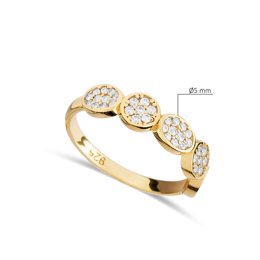 Round Shape CZ Stone Band Ring Jewelry