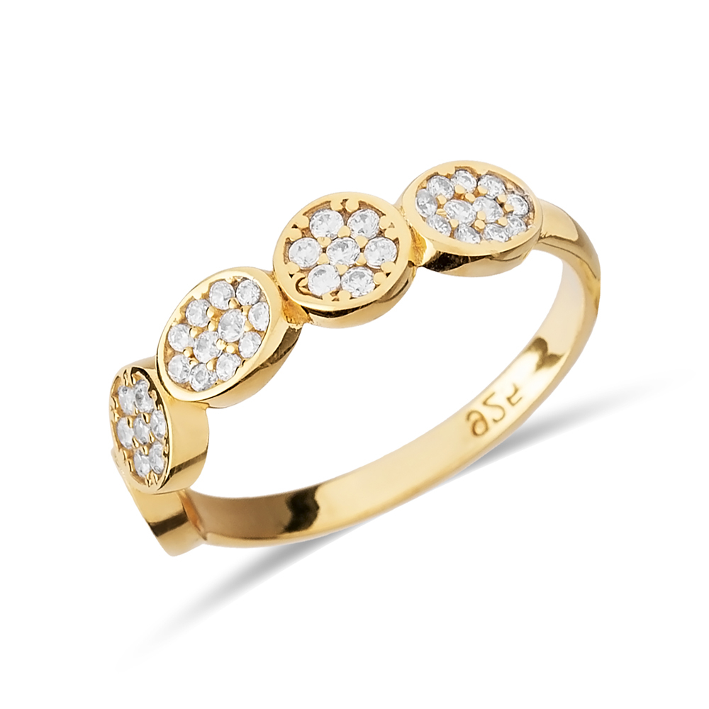 Round Shape CZ Stone Band Ring Jewelry