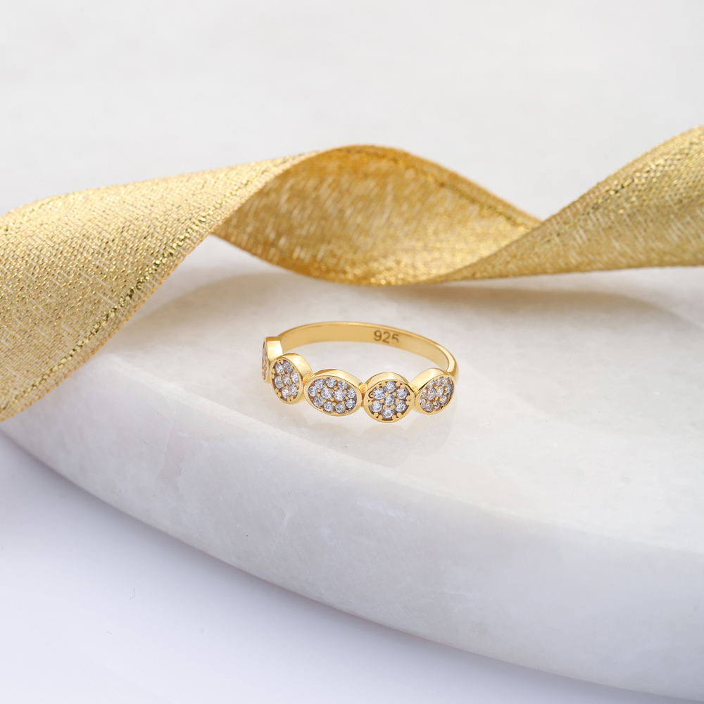 Round Shape CZ Stone Band Ring Jewelry