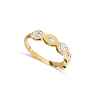 Elegant Geometric CZ Stone Band Ring Jewelry
