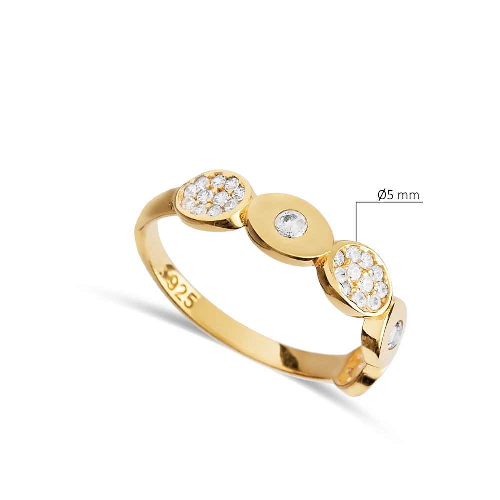 Elegant Geometric CZ Stone Band Ring Jewelry