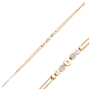 Tiny Charms CZ Stone Silver Bracelet