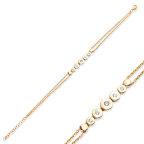 Elegant Round Design Charm Silver Bracelet