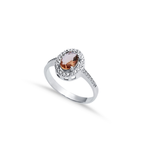Minimalist Oval Design Silver Zultanite Ring