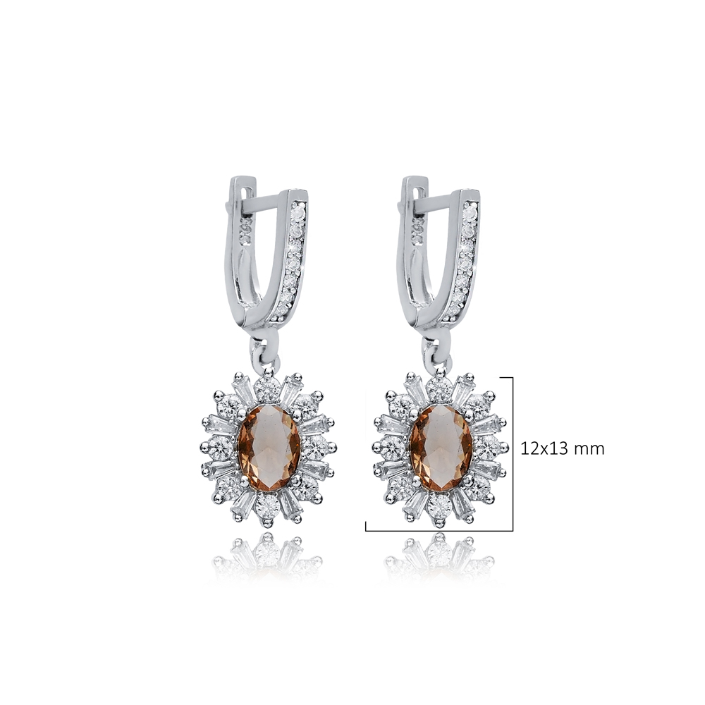 Oval Zultanite CZ Dangle Earrings Jewelry