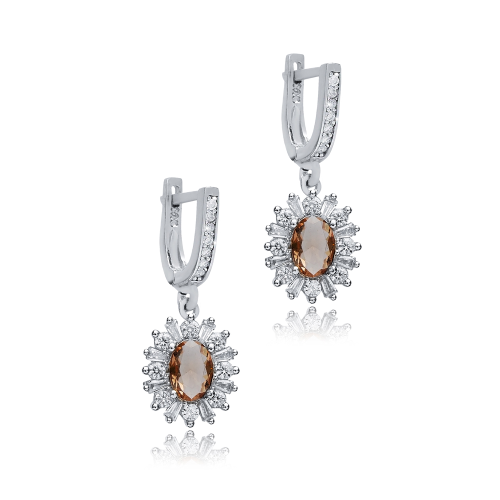 Oval Zultanite CZ Dangle Earrings Jewelry