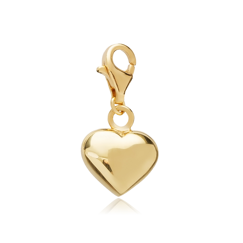 Plain Heart Silver Clasp Charm Pendant