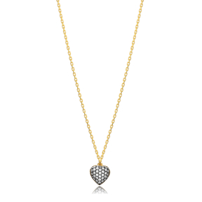 Heart Design Zircon Charm Necklace