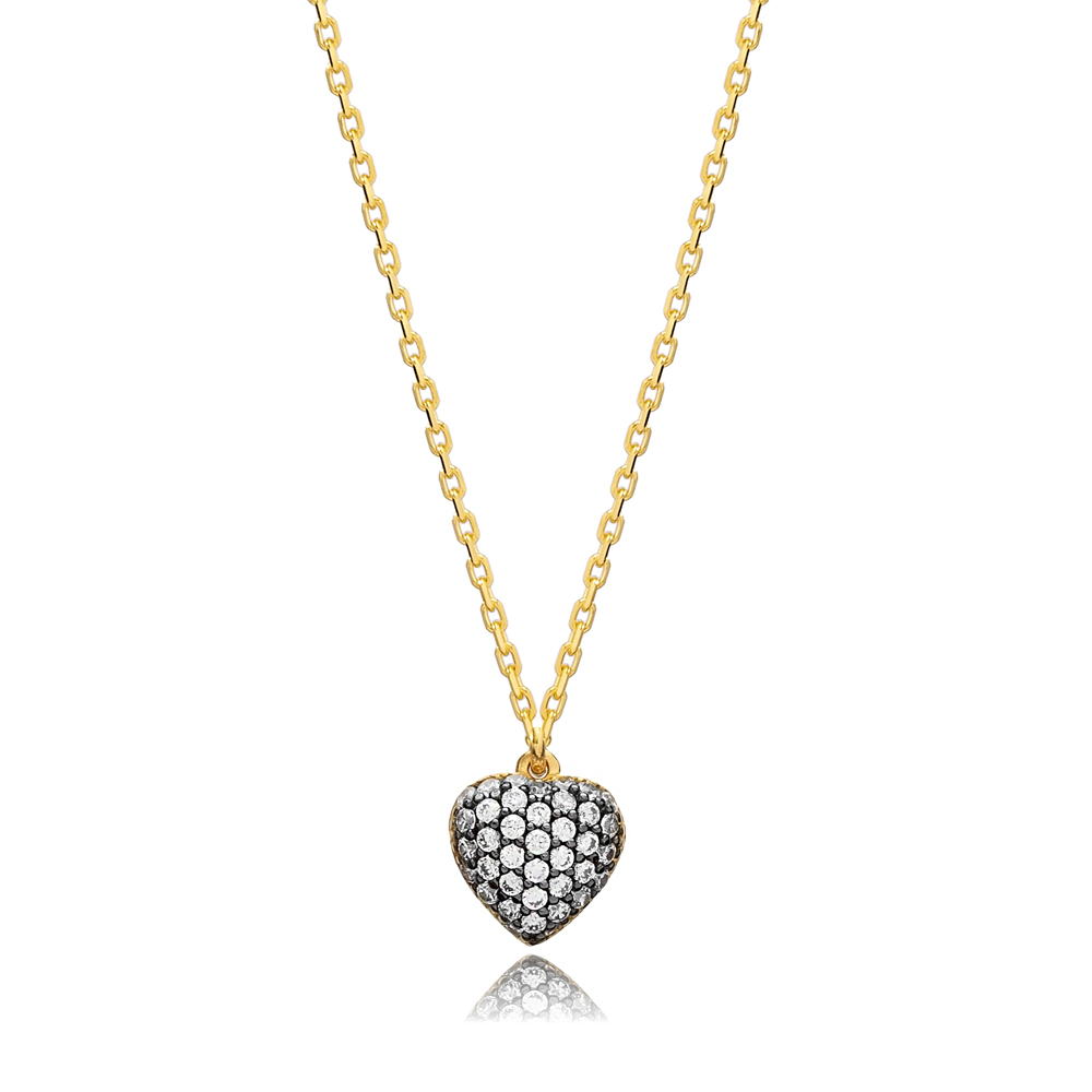 Heart Design Zircon Charm Necklace