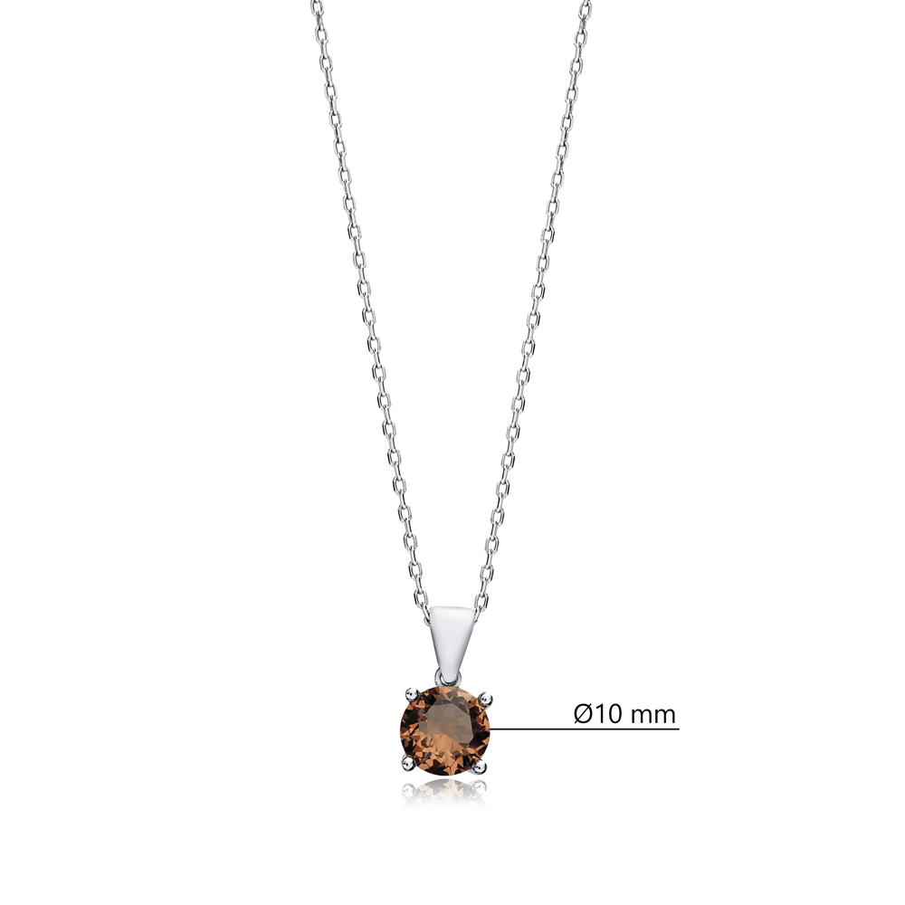 10 mm Round Zultanite Silver Charm Necklace