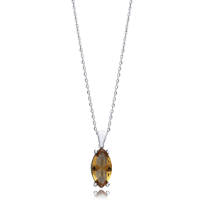 Marquise Zultanite Silver Charm Necklace
