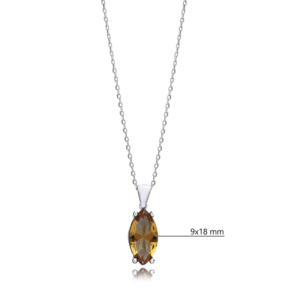 Marquise Zultanite Silver Charm Necklace