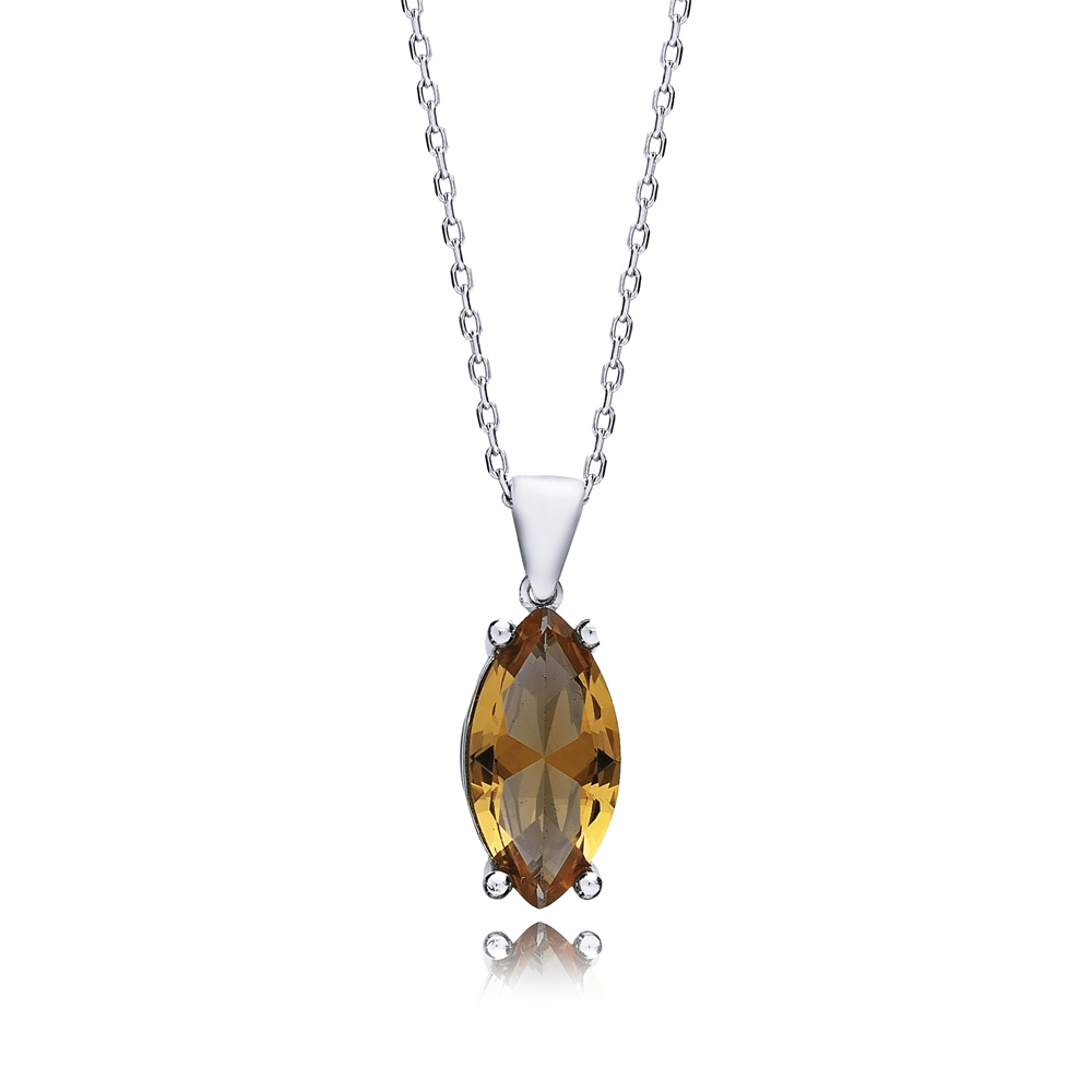 Marquise Zultanite Silver Charm Necklace