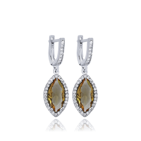 Marquise Zultanite CZ Silver Dangle Earrings