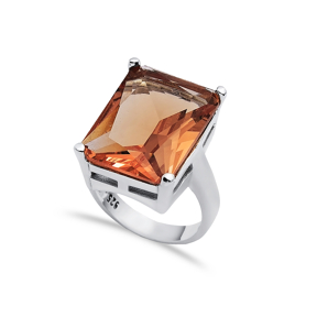16x20 mm Baguette Shape Silver Zultanite Ring