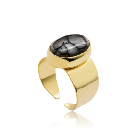 Spider Stone Adjustable Ring 925 Jewelry