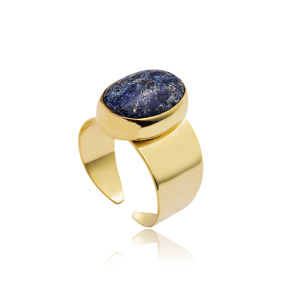 Oval Lapis Lazuli Stone Adjustable Ring