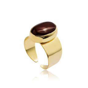 925 Red Agate Adjustable Ring Jewelry