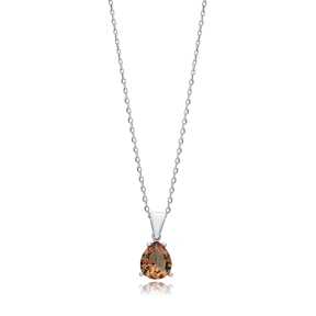 7x9mm Pear Zultanite Charm Necklace 925