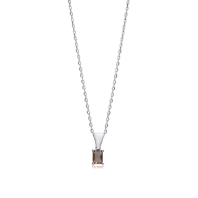 5x7 mm Recktangle Zultanite Charm Necklace