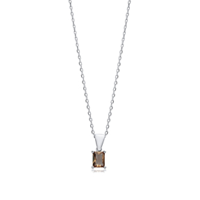 6x8mm Recktangle Zultanite Necklace 925 Charm