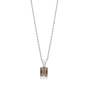 8x10mm Recktangle Zultanite Charm Necklace