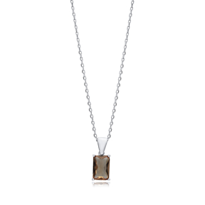 8x12 mm Zultanite Recktangle Charm Necklace