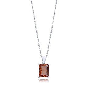 14x12mm 925 Zultanite Recktangle Necklace