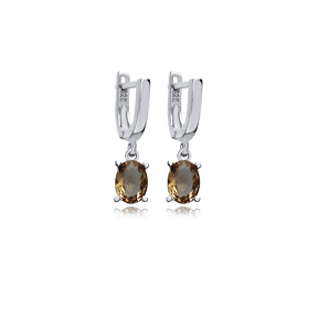 6x8mm Oval Design Zultanite Dangle Earrings