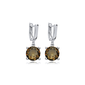 Ø10 mm Silver Dangle Earrings Zultanite