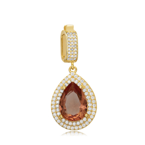 Pear Zultanite CZ Dangle Charm Bangle