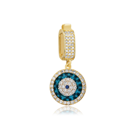 Sapphire CZ Charm for Bangle Evil Eye Design