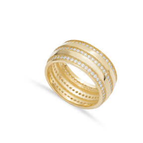 Elegant Triple Band Ring Silver Engagement Ring