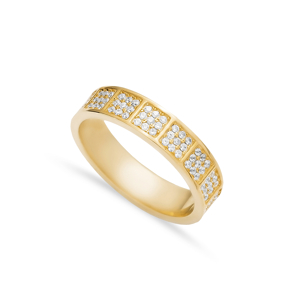 Elegant White CZ Stone Silver Band Ring