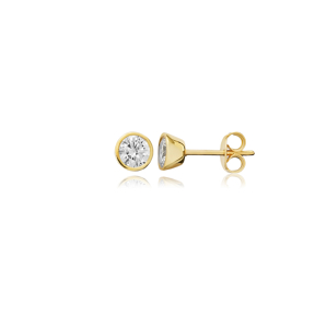 5 mm Round CZ Stone Silver Stud Earring