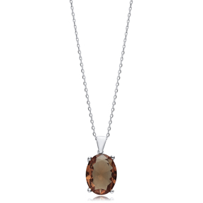 15x20 mm 925 Oval Zultanite Charm Necklace