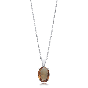 13x18 mm 925 Oval Zultanite Charm Necklace