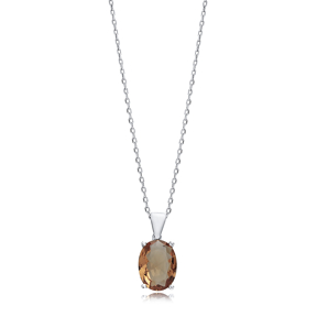 12x16 mm 925 Oval Zultanite Charm Necklace