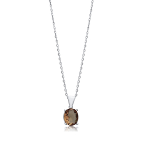 10x12 mm 925 Oval Zultanite Charm Necklace