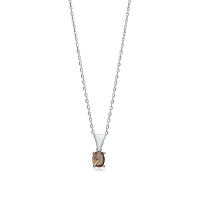 6x8 mm 925 Oval Zultanite Charm Necklace