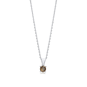 Ø7 mm Round Zultanite Silver Charm Necklace