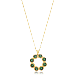 Emerald Black İnk Hollow Charm Necklace